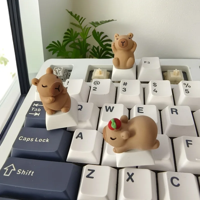 Attackfox personalizado capivara bonito keycap diy teclado decoração anime keycaps para teclado mecânico bonés pc gamer presentes do feriado