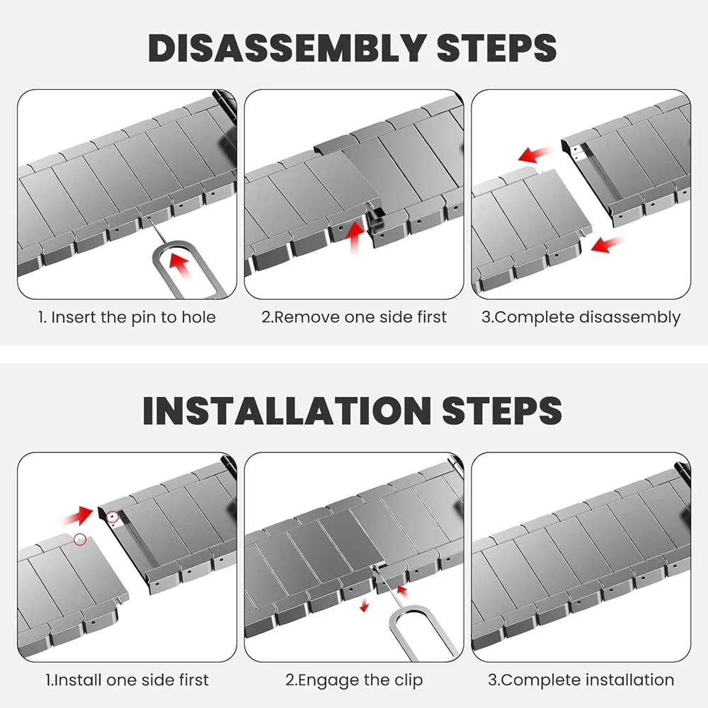 Correa de acero inoxidable para Apple watch, pulsera de negocios de 45mm, 44mm, 42mm, 41mm, 40mm, 38mm, iwatch Ultra 2, 49mm, 9, 8, 7, 6, 5, 4, se 3
