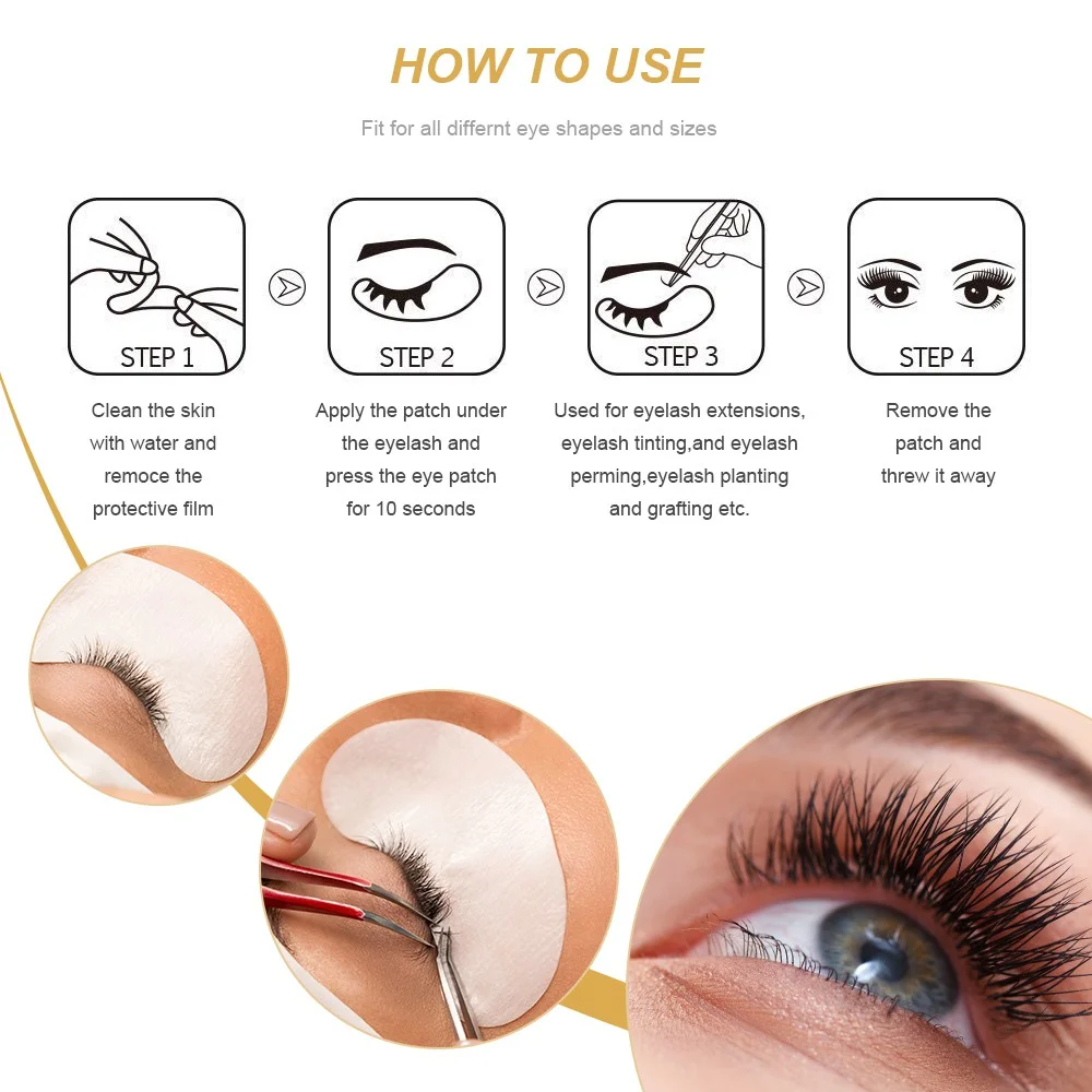 10Pairs Eyelash Pad Gel Patch Grafting Eyelashes Under Eye Patches For Eyelash Extension Paper Sticker Application Make Up