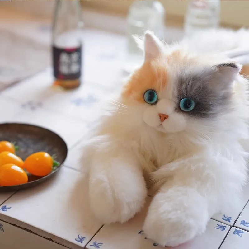 Nieuwe producten voor kinderen, schattige simulatie van drie kattenrugzakken, pluche poppen, speelgoed, vakantiecadeaus