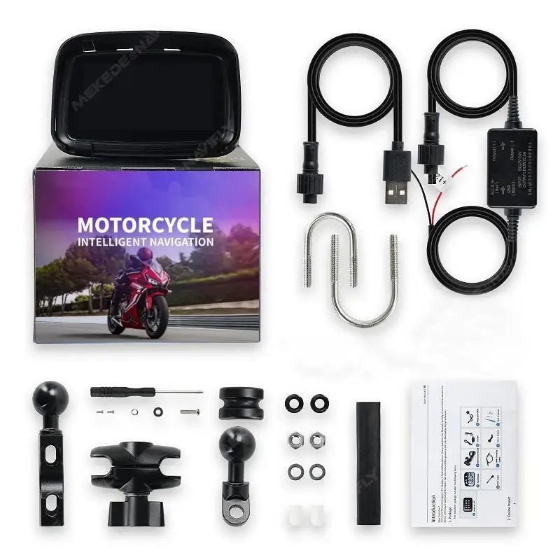 TomoStrong 5 بوصة دراجة نارية محمولة MP5 GPS والملاحة عرض IPX7 مقاوم للماء واقية من الشمس اللاسلكية Carplay Moto Android Auto