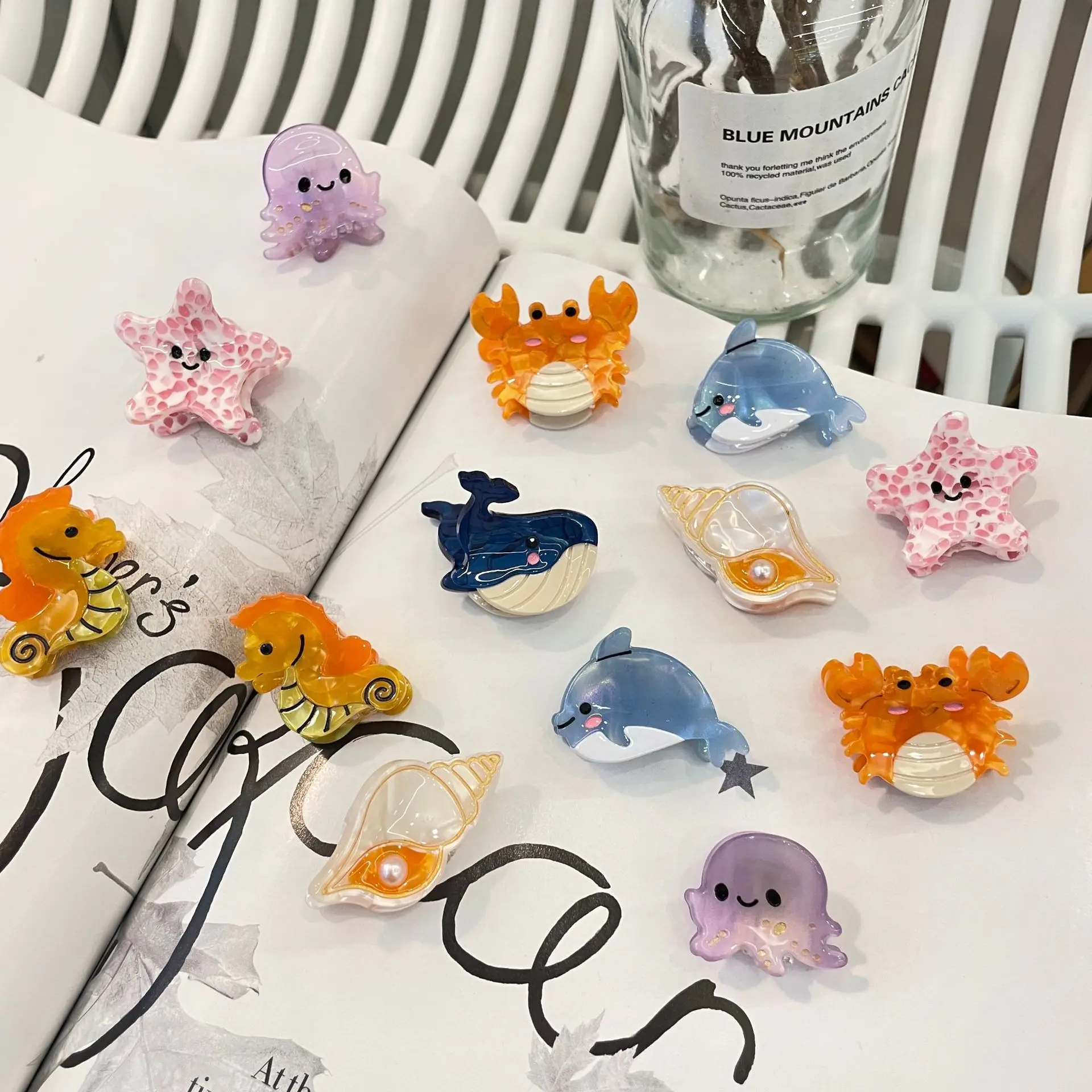 New Exquisite Mini Hair Grab Girl Little Octopus Hair Clip Women Conch Cartoon Hair Accessories Blue Whale Cute Hair Clip