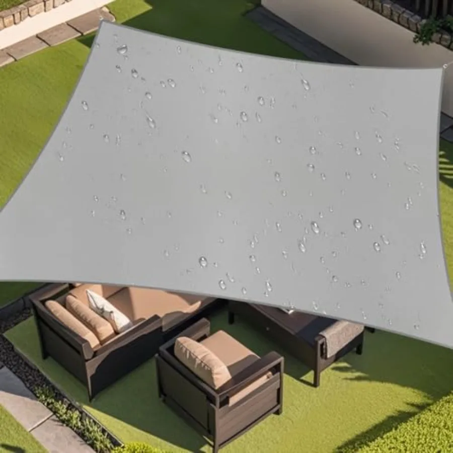 

Waterproof Sun Shade Sail 12'X19' Shade Canopy Curved Edge 656% UV Blocking Awning Shelter for Outdoor Patio Backyard Garden Ac