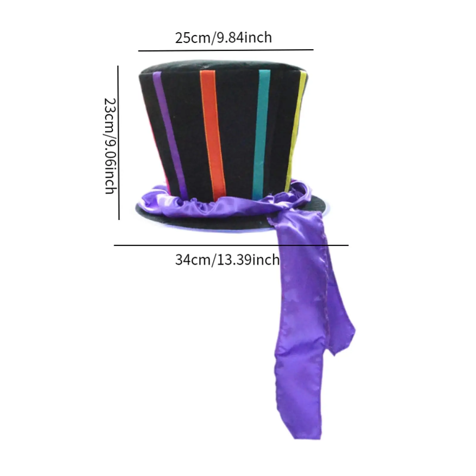 Top Hat with Colorful Ribbons Costume Accessories for Cosplay for Men Women
