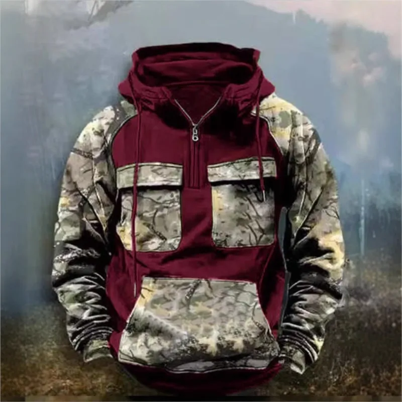 

2025 Autumn New Men's Outdoor Camouflage Workwear Casual Zipper Sports pullover Winter Fashionable Men's Military Jacket