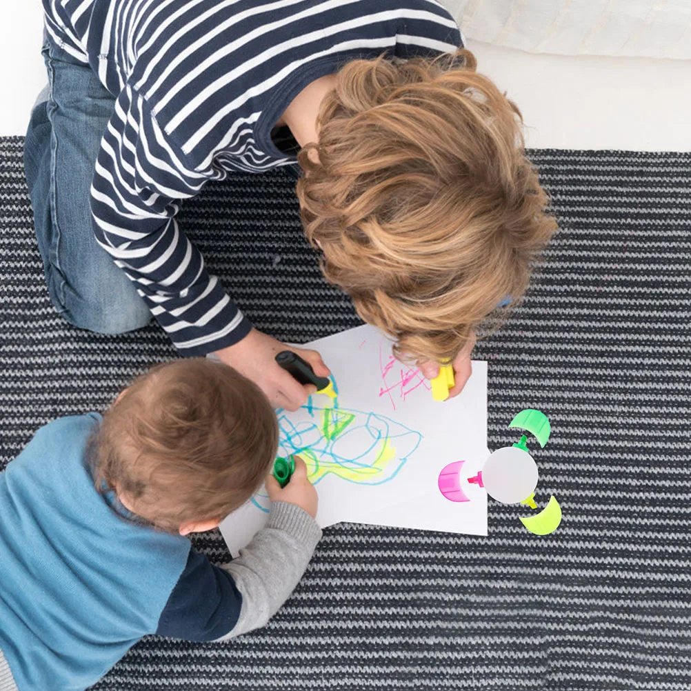 

10Pcs Fluorescent Pens Petal Design Highlighters 3-Color Marker Pens Bright Compact for School Office Use