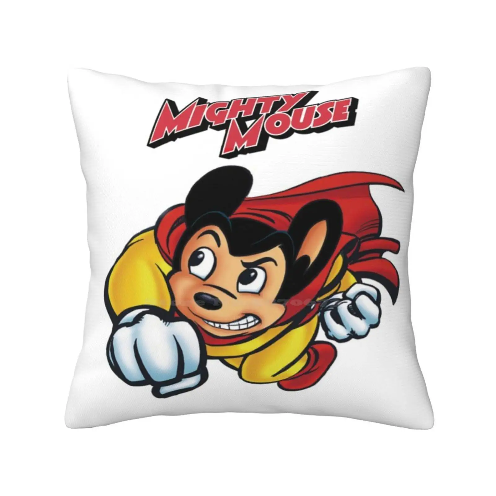 Mighty Mouse Funny Cute Decor Square Pillowcase Mighty Mouse Cartoon Animation Comic Magazine Book Tv Show Series Cinema Movie