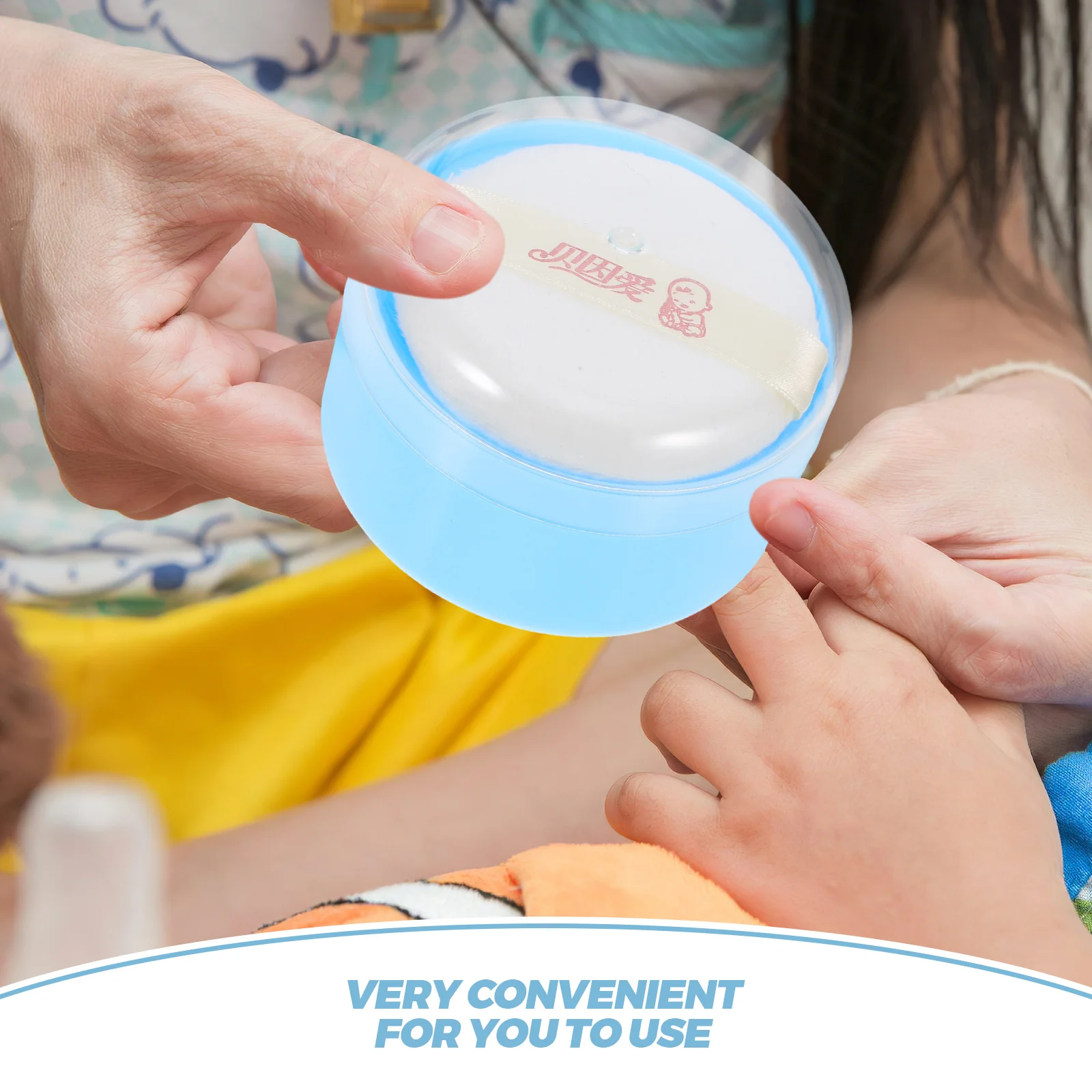 صندوق بودرة الجسم، حاوية منتفخة للأطفال، مجموعة أدوات العناية بالبشرة من Talcum