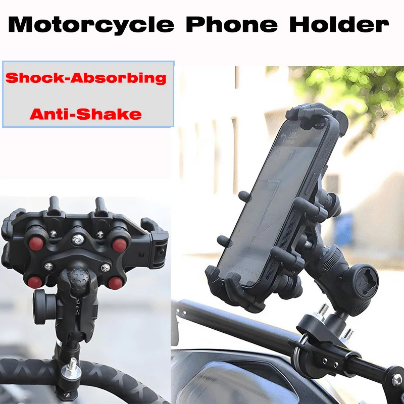 

Motorcycle Phone Holder Mount Handlebar GPS Clip Bicycle Phone Holder Mobile Phones for 4.2-7.5 Inch Phone fit for ATV/ UT