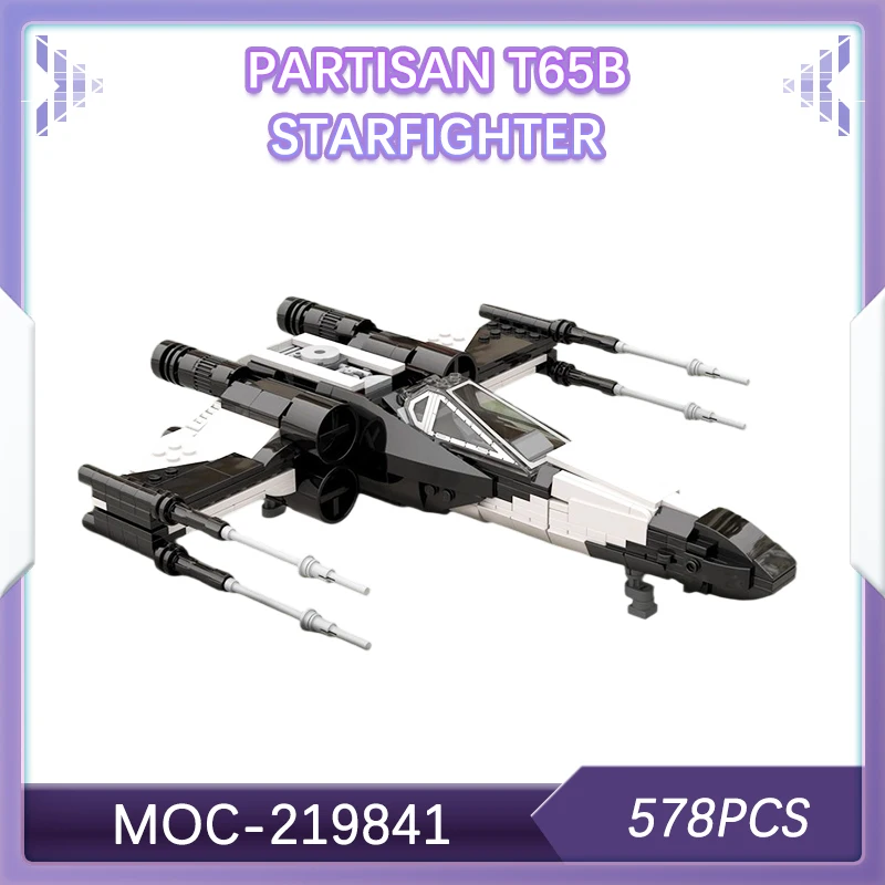 

578 шт., популярные фильмы «Космическая война», Partisan T65b Starfighter, сделай сам, строительный блок, сборка мелких частиц, модель, подарки MOC- 219841