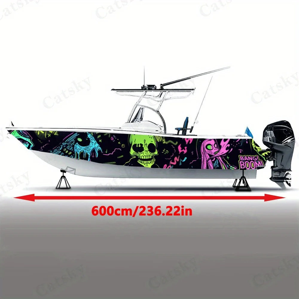 Strange Figure in Fluorescent Color  Boat sticker vinyl ship pontoon deck Boat fishing decorative pontoon boats decal