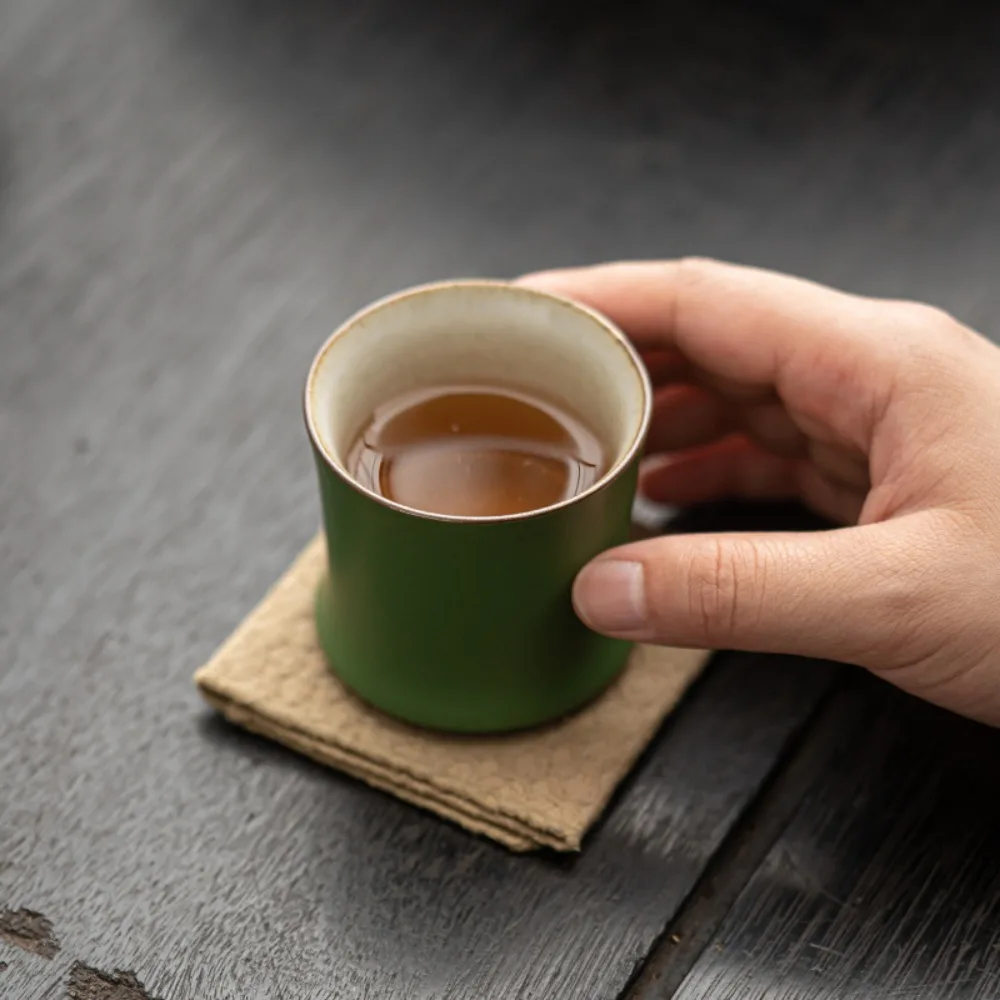 3pcs Creative Ceramic Bamboo Joint Tea Cup Simulation Chinese Style Kung Fu Tea Cup 90 Ml Green Teaware Mugs Tea Enthusiast