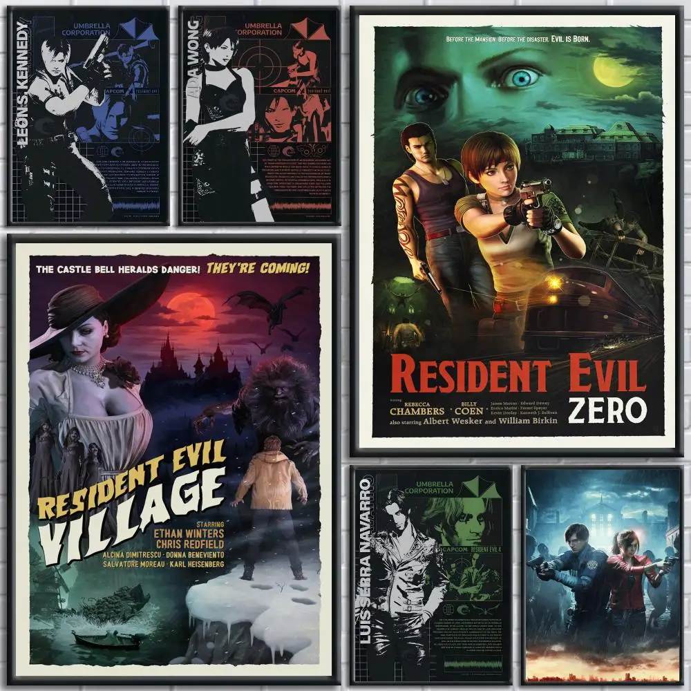 Survival Game R-Resident Evil Poster Painting Prints Wall Art Picture Film Room Home Bar Cafe Decor Home  Mural