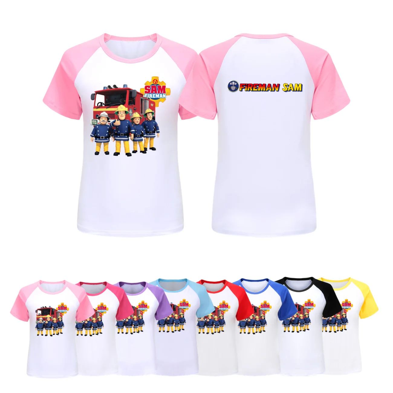 

FIREMAN SAM T Shirt Kids Casual T-Shirts Toddler Boys 2024 Short Sleeve Tops Girls FireFighter Clothes Children Fashion Clothing
