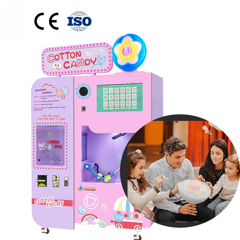 Multi Languages Electronic Automatic Maker Machine Cotton Candy Robot Commercial Cotton Candy Machine for Sale