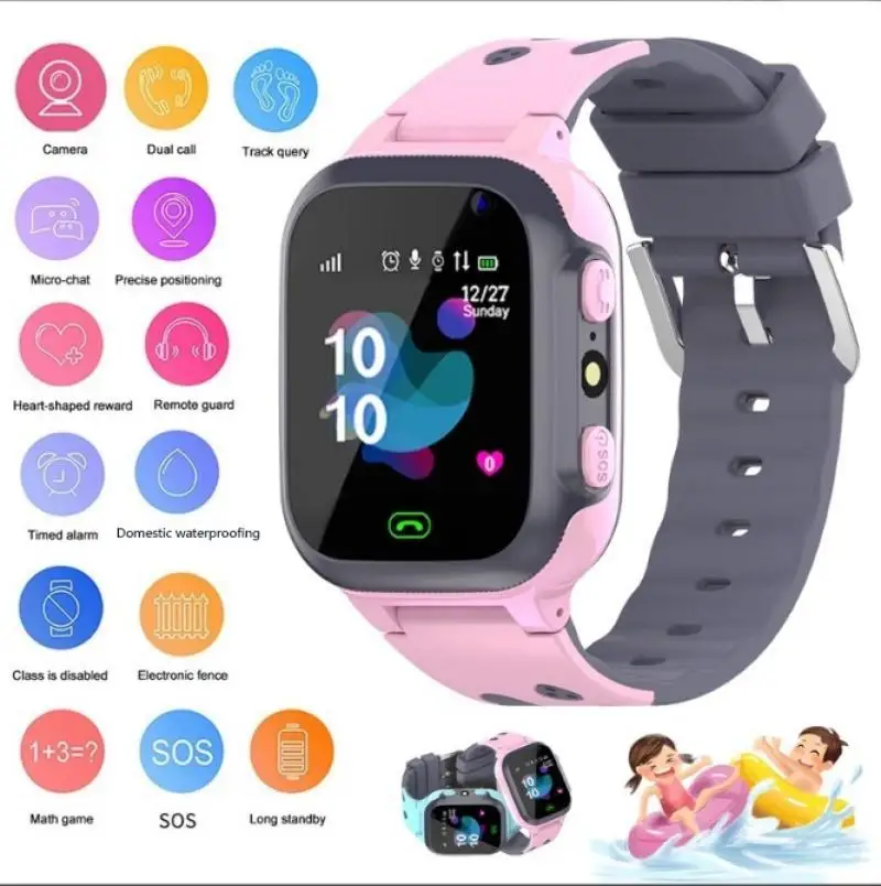 

Kids Smart Watch 2024 New 4G SIM Card Children SOS GPS WiFi Position Video Call Phone Wristwatch Camera Alarm Clock Smartwatch