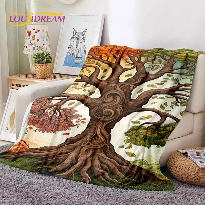 

Tree of Life Nature Viking Yggdrasil Norse Soft Flannel Blanket for Bed Bedroom Sofa Picnic,Throw Blanket for Cover Outdoor Gift