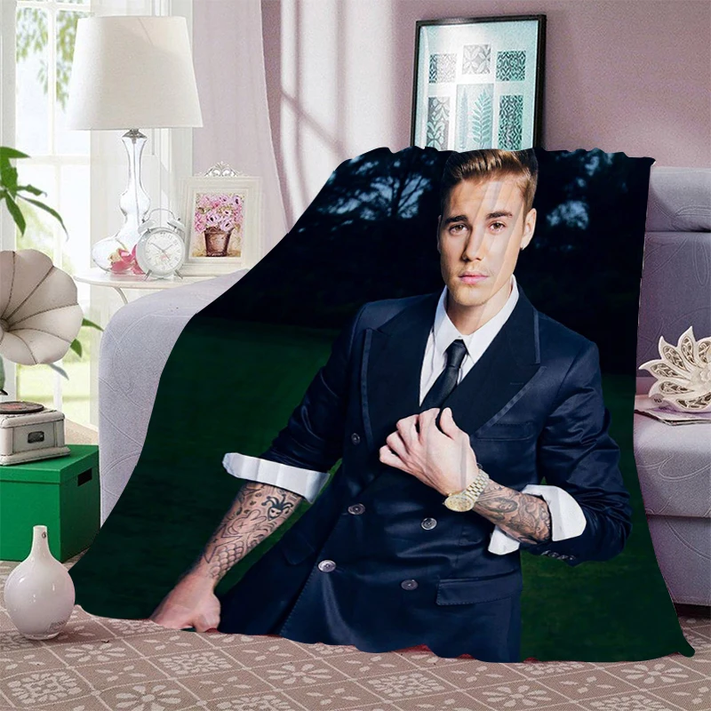 Sofa Blankets for Winter Justin Bieber Microfiber Bedding Flannel Warm Bed Fleece Camping Fluffy Soft Blankets King Size