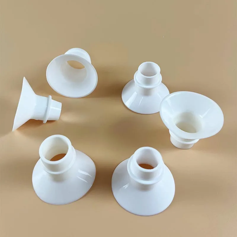 White Silicone Breast Pump Flange Inserts 13/15/17/19/21/24mm Wearable Breastpump Cup Flange Component for Multiple Brands