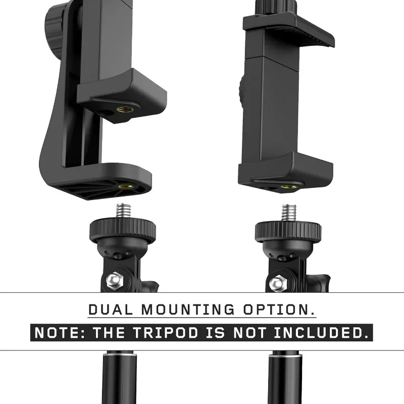 Вращающийся зажим для мобильного телефона поддерживает горизонтальное вертикальное крепление для съемки, универсальный винт 1/4 дюйма, разнонаправленное видео для селфи в прямом эфире