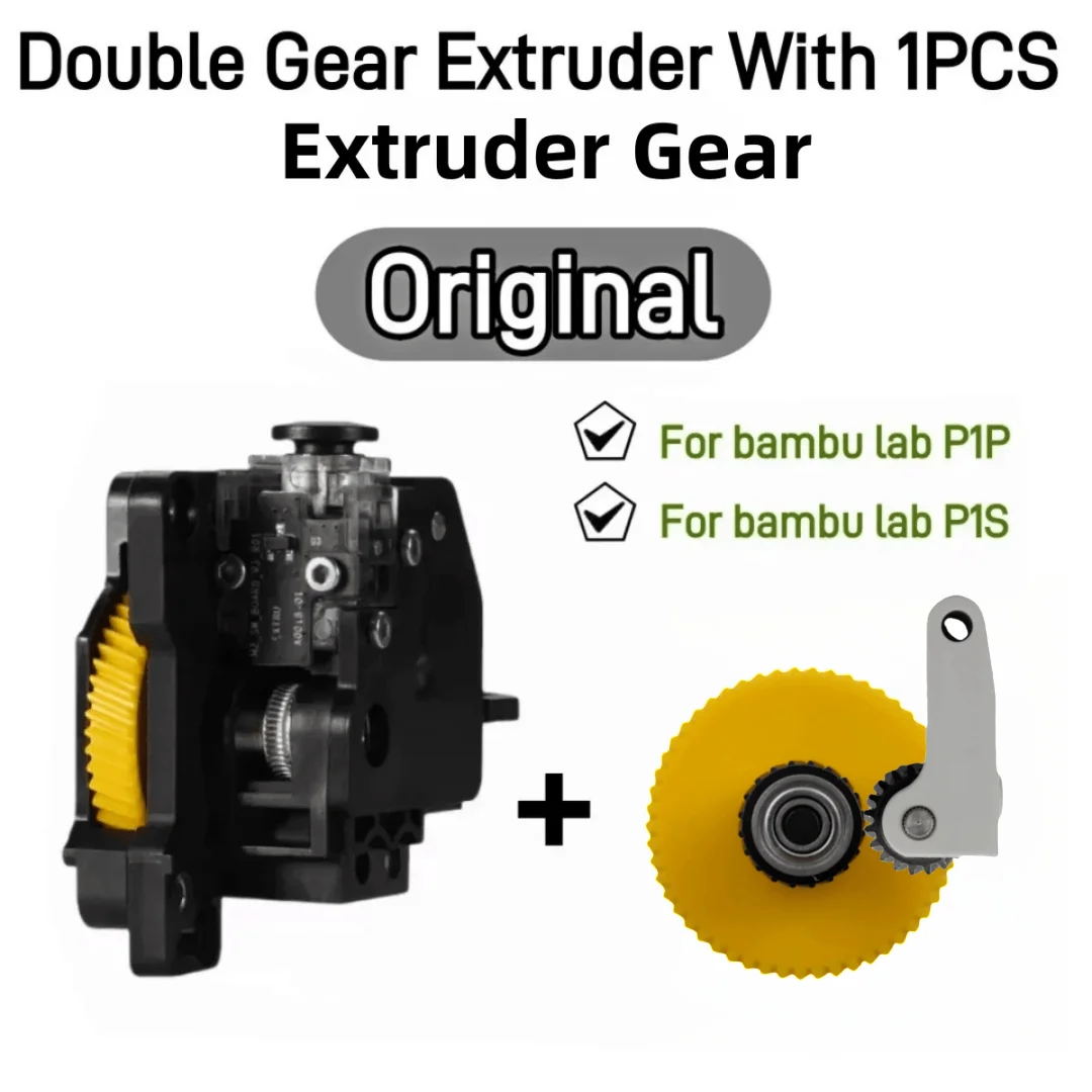 For Bambu Lab P1 Series Extruder with Upgrade Hardened Steel Extruder Gear Assembly For P1P/P1S 3D Printer Parts