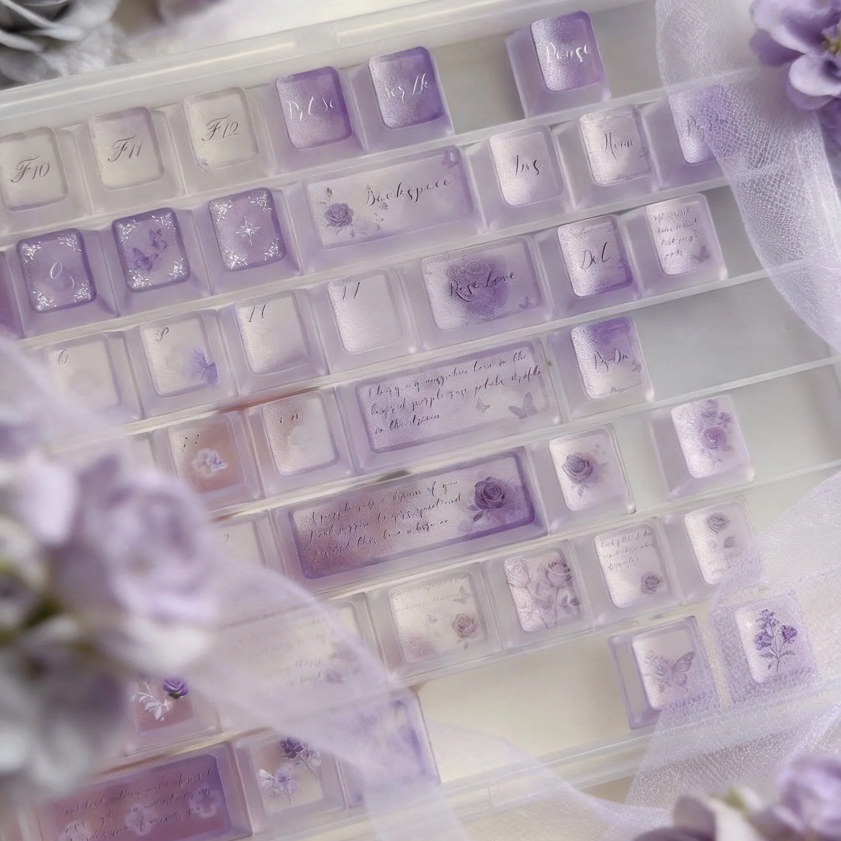 Purple rose fog-permeable version Original high matte texture 120 pieces Suitable for mechanical cross shaft