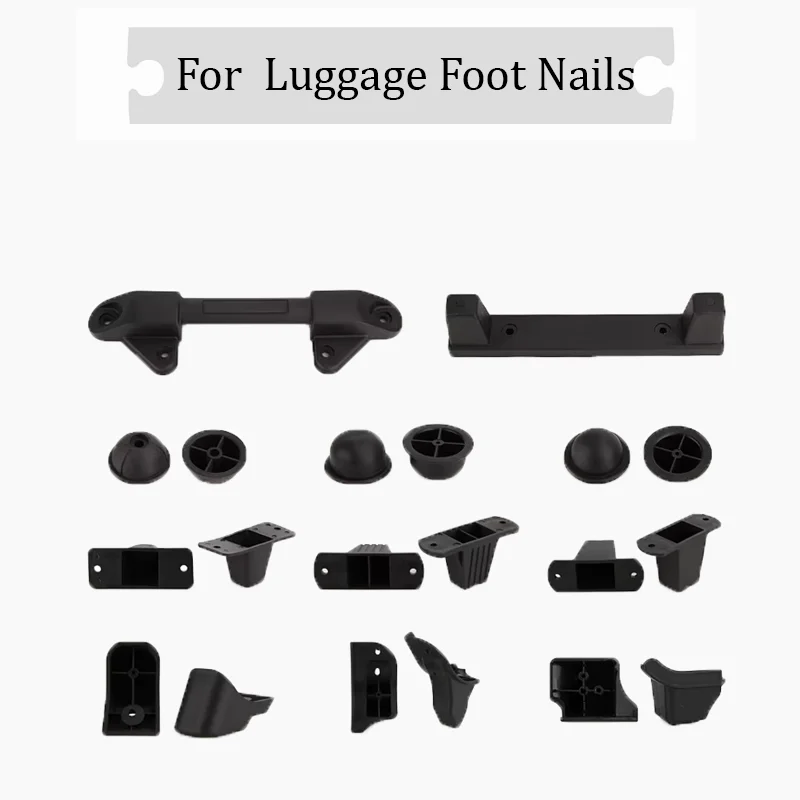 

For Universal Luggage Feet Pads 1Pair Black Plastic Replacement Studs Stable Support 16-32 Inch Suitcases Easy Install