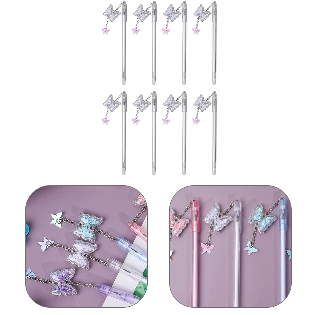 

8pcs Butterfly Pendant Sign Gel for Journaling Girls Children School Prize Pigment Ink Waterproof Fade Resistant for Students