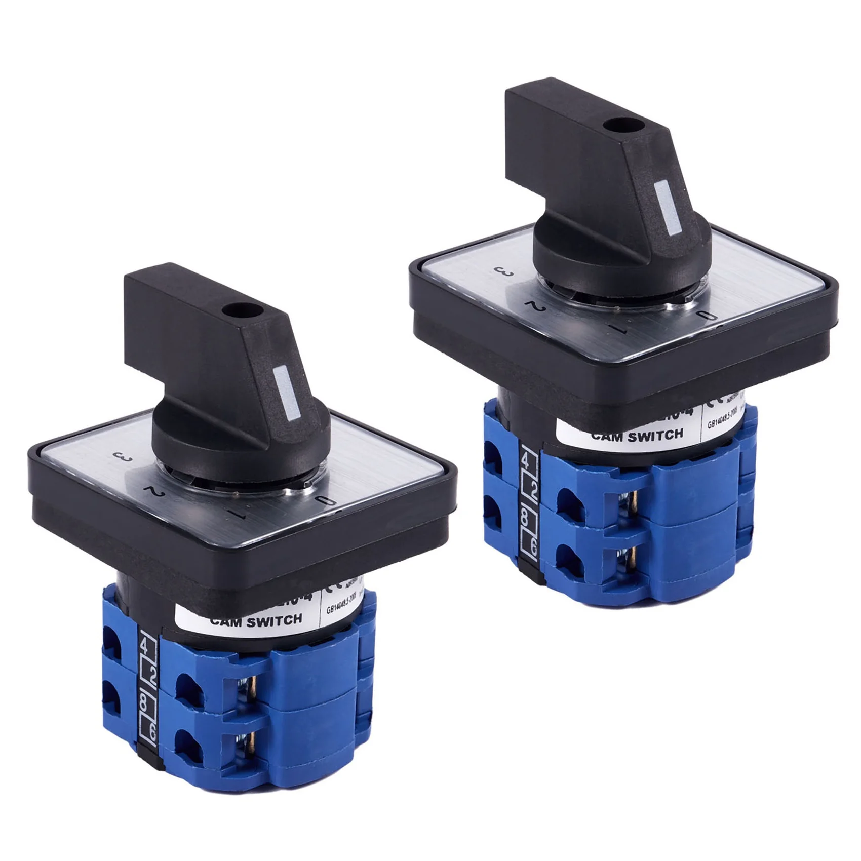 2X 8 Terminals 5 Positions Master Control Rotary Cam Switch 20A Black+Blue-AB01