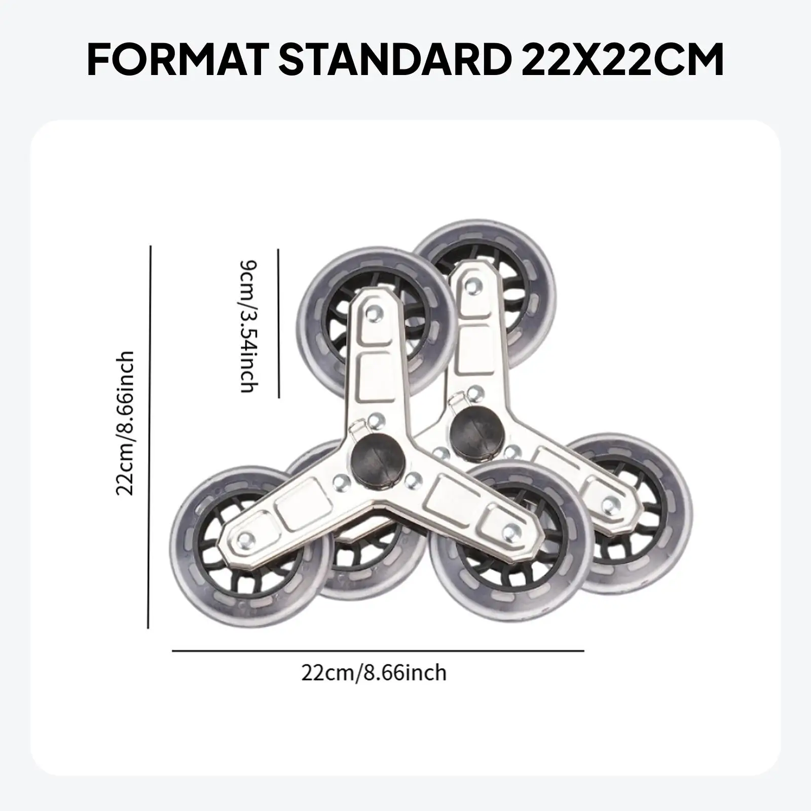 

2 колеса-треугольники для тележки, легко устанавливаемые, диаметр 9 см, практичная замена для тележек для белья и покупок