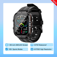 LEMFO C26 Smart Watch Men Bluetooth Call 1.96'' AMOLED HD Screen 1ATM Waterproof  Smartwatch 2024 Outdoor 100+ Sports Modes