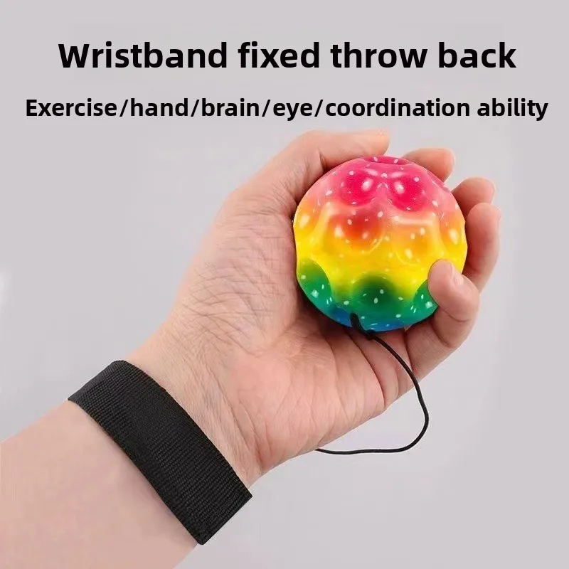 Wrist Moon Stone Elastic Ball Stress Relief Bounce Back Band Rope Glow High Elasticity Shake Ball