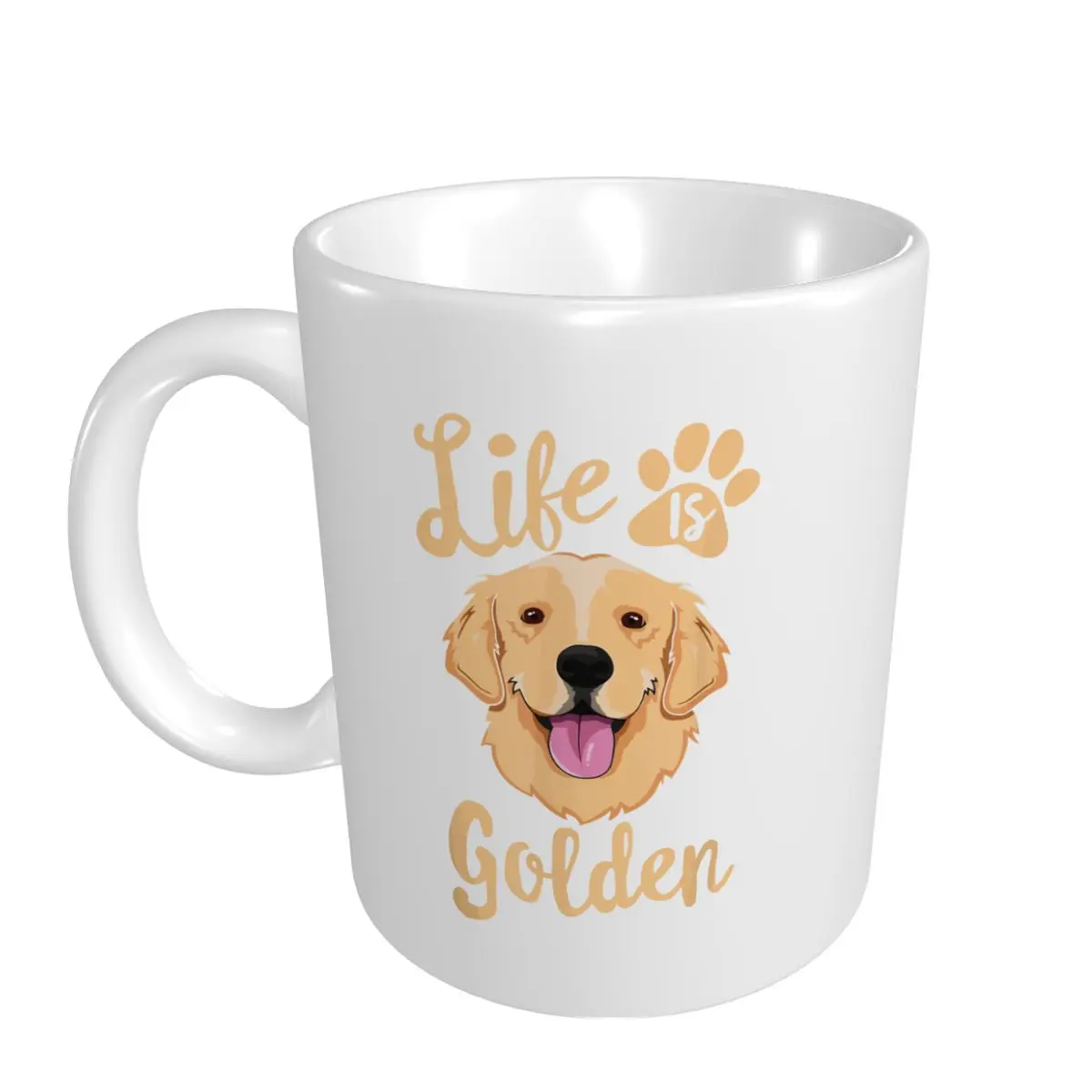 Mark Cup Mug Life Is Golden Retriever Dog Owner Gift Coffee Mugs Tea Milk Water Cup Travel Mugs For Office Home