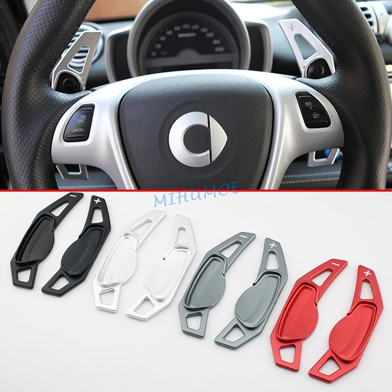 For Smart Fortwo (W451) 2007-2014 Aluminum Alloy Steering Wheel Gear Shift Paddle Shifter Extension Trims Car Accessories