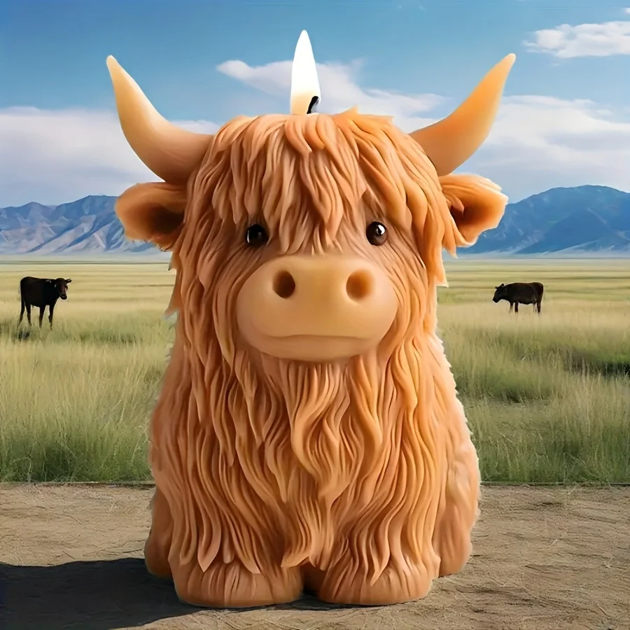 3D Yak-Shaped Candle Silicone Mold DIY Animal-Shaped Scented Candle Plaster Cement Mold Christmas Decorations