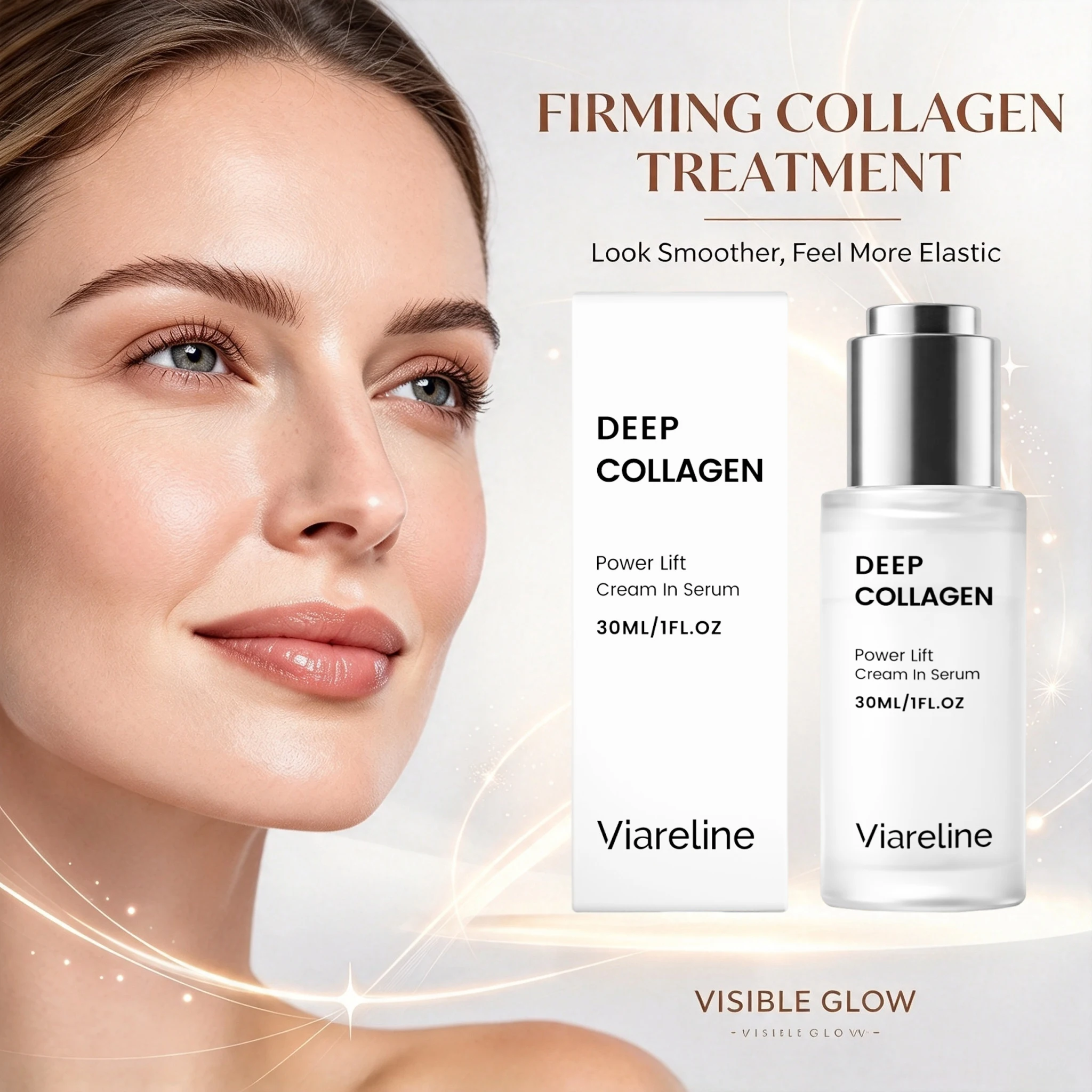 Deep Collagen Power Lift Cream In Serum Deep Hydrating Plumping Restore Elasticity Facial Serum For Korean Glass Skin Serum