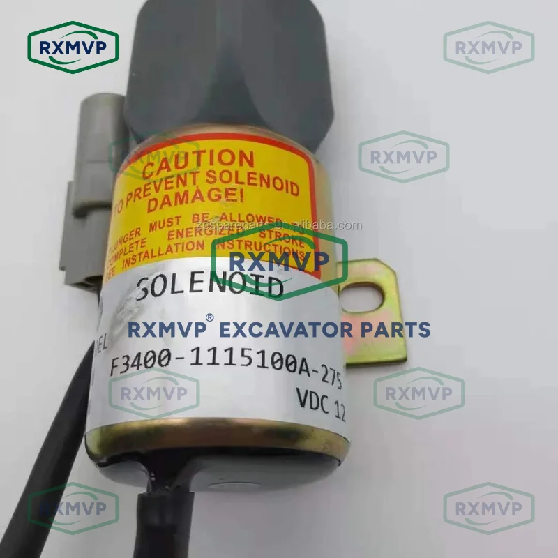 F3400-1115100A-275 Stop Solenoid Valve 12V Fits Excavator 4F90 Diesel Engine