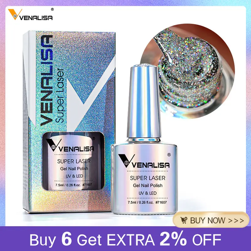 Venalisa New Arrival Super Laser Gel Nail Polish Glitter Effect Sparkling Semi Permanent VIP3 Colors Beauty UV Nail Gel Lacquer