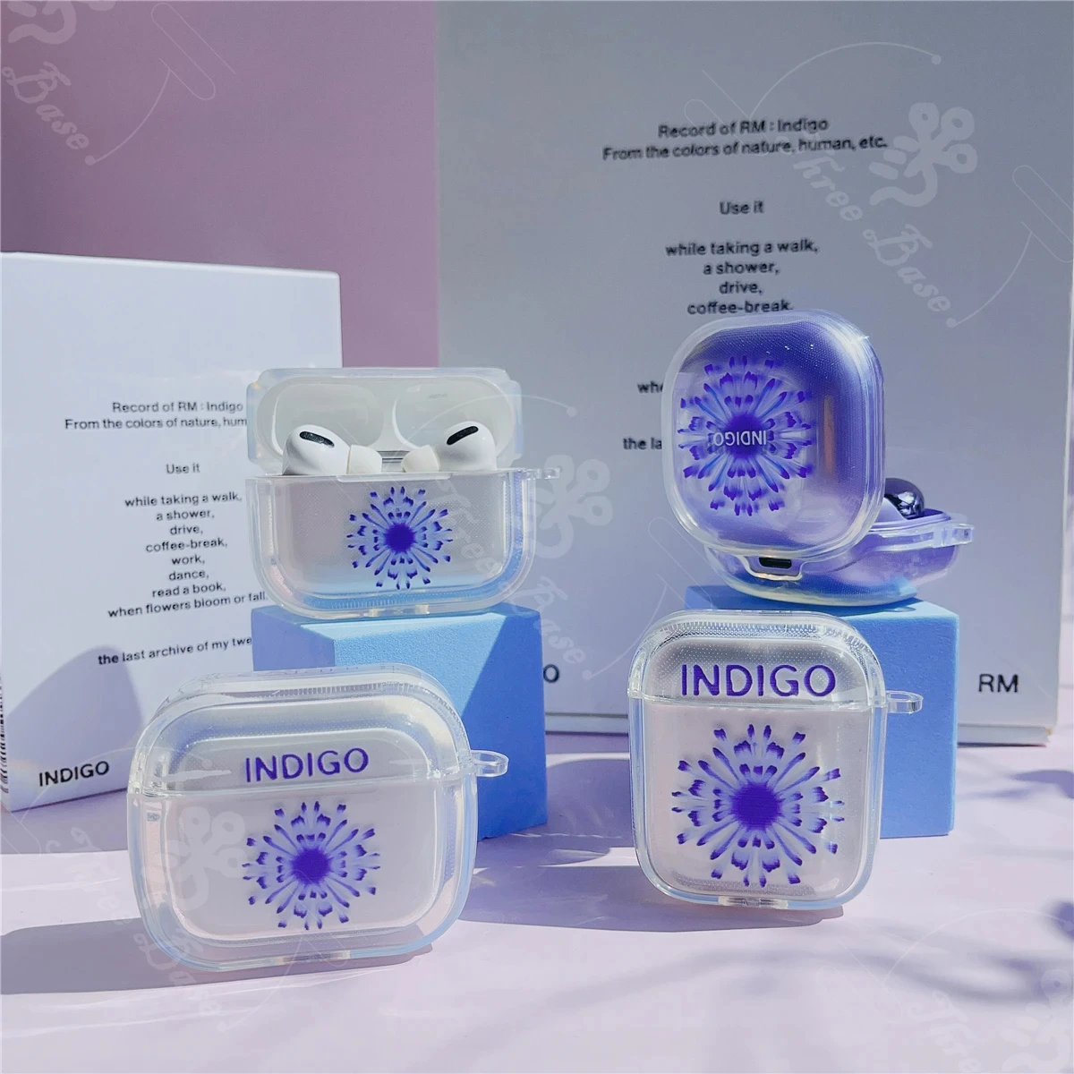 HAPPY MUSE V INDIGO Headphone case Case For AirPods Pro 1 2 gen3 4 Suga Soft TPU Casing Portable ShockProof Protective Cover