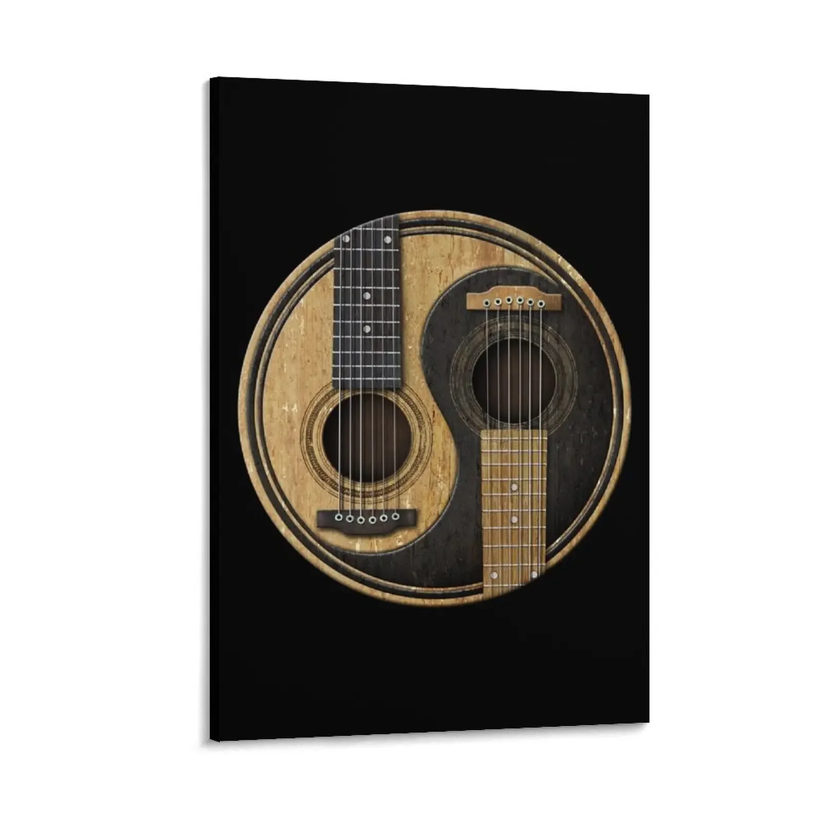 

Old and Worn Acoustic Guitars Yin Yang Canvas Painting modern home decoration wall decoration painting