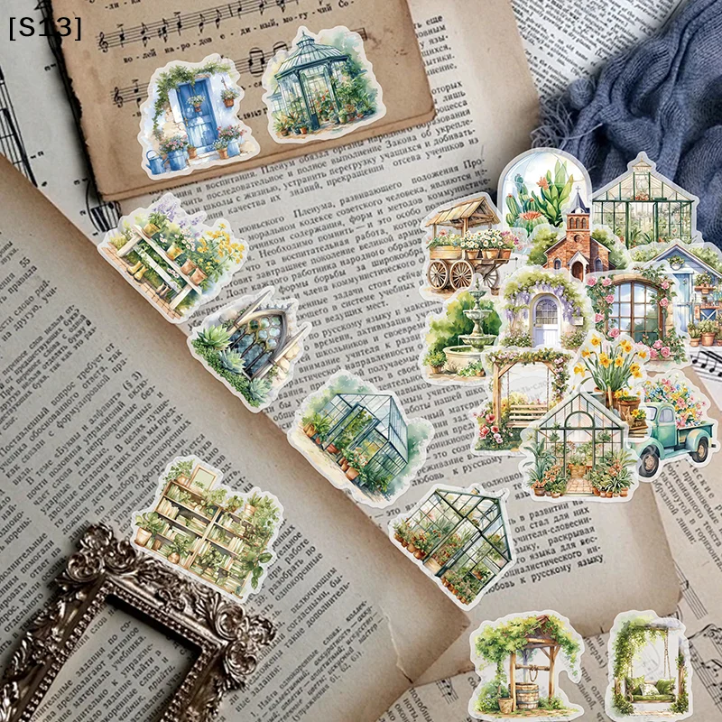 50PCS Flower Field Cottage Cartoon Stickers DIY Scrapbooking Guitar Snowboard Motorcycle Luggage PET Sticker[Q]Q@
