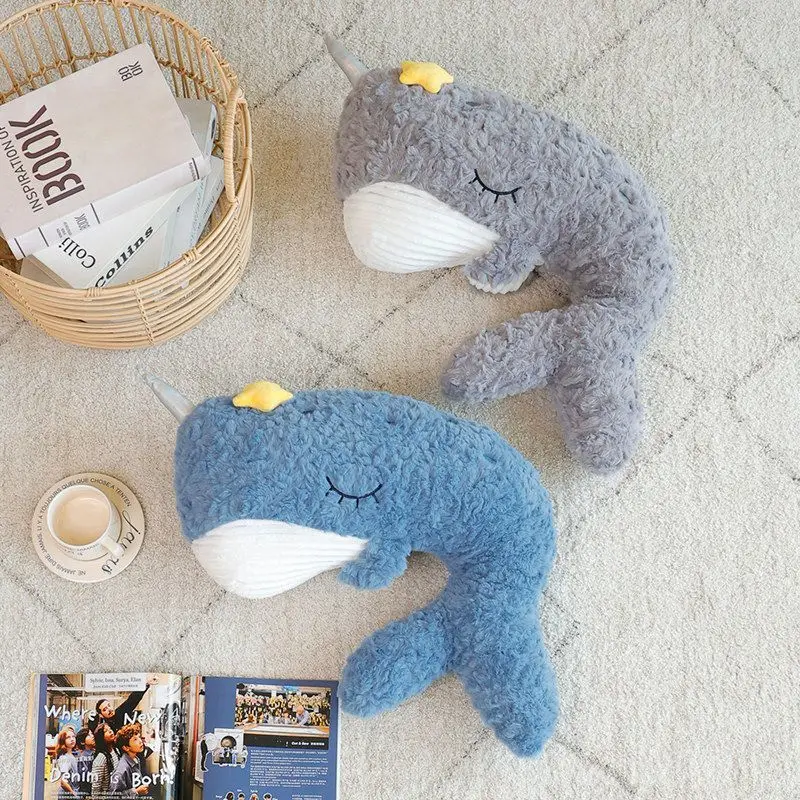 

Ultra Soft Bed Head Pillow Unicorne Plush Pillow Whale Plush Doll Girl Pillow Nap Pillow Removable and Washable