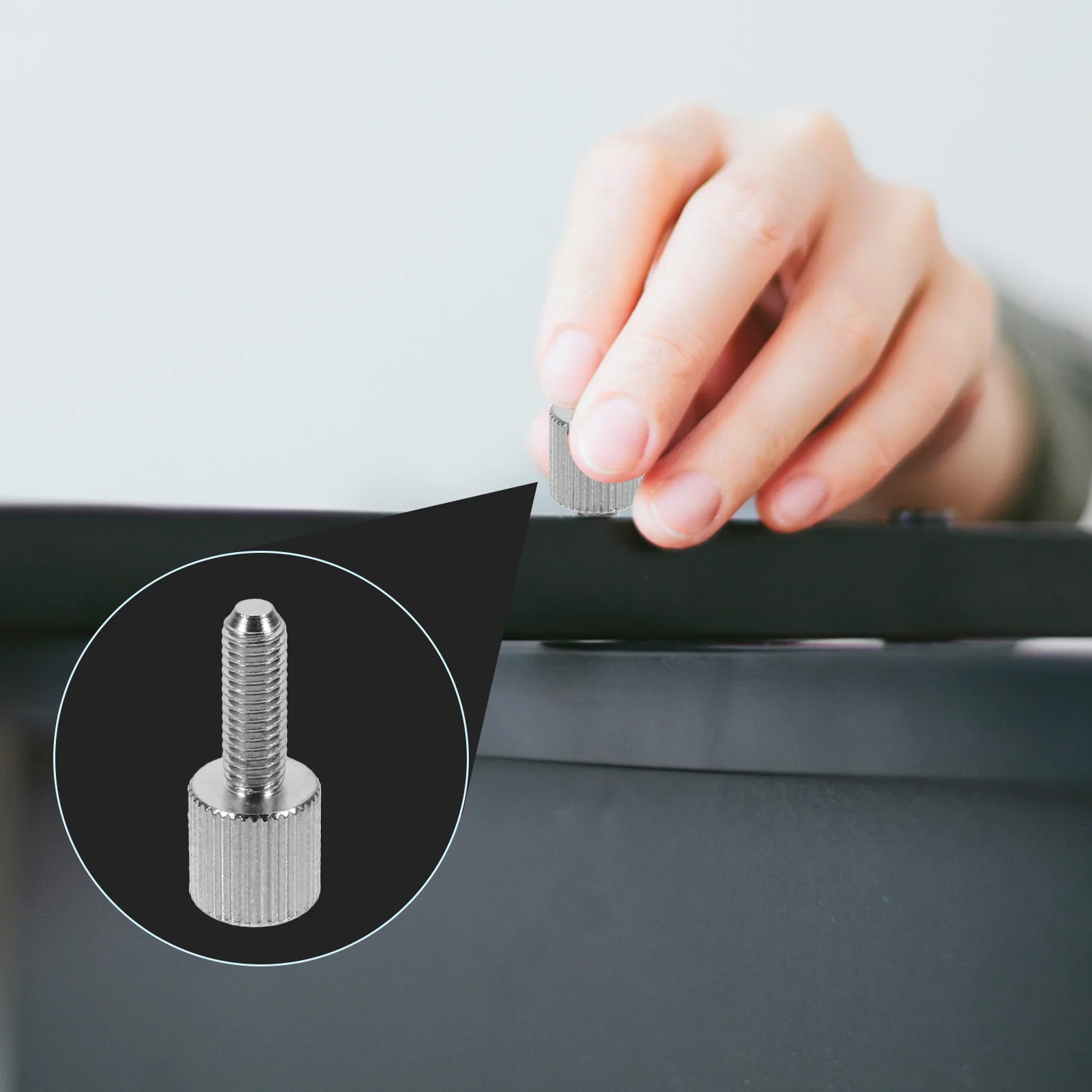 

1Set High-Quality Knurled Thumbscrews Silver Plated Iron for Computer Case Rust Resistant Easy Install Long Service Life