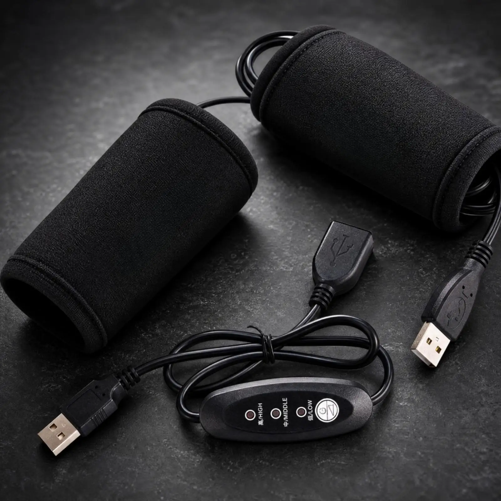 USB-Powered Handlebar Grip Warmer Easy Install Heated Handlebar Grip Cover Plug-and-Play USB Heated Motorcycle Grips for