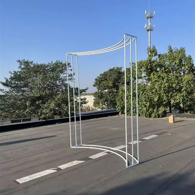 

S Square Frame Wedding Iron Props Alien Forest Korean Wedding Decoration Welcome Area Crystal Bead Decorative Curtain Frame