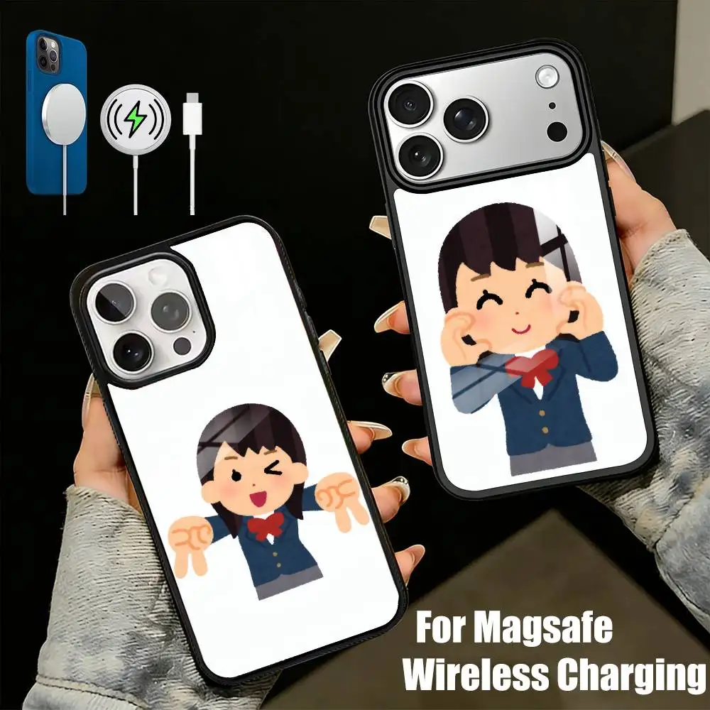 

Cute I-IrasutoyaS Grils Phone Case For iPhone17,16,15,14,13 Plus,Pro Max Magnetic For Magsafe Wireless Charging