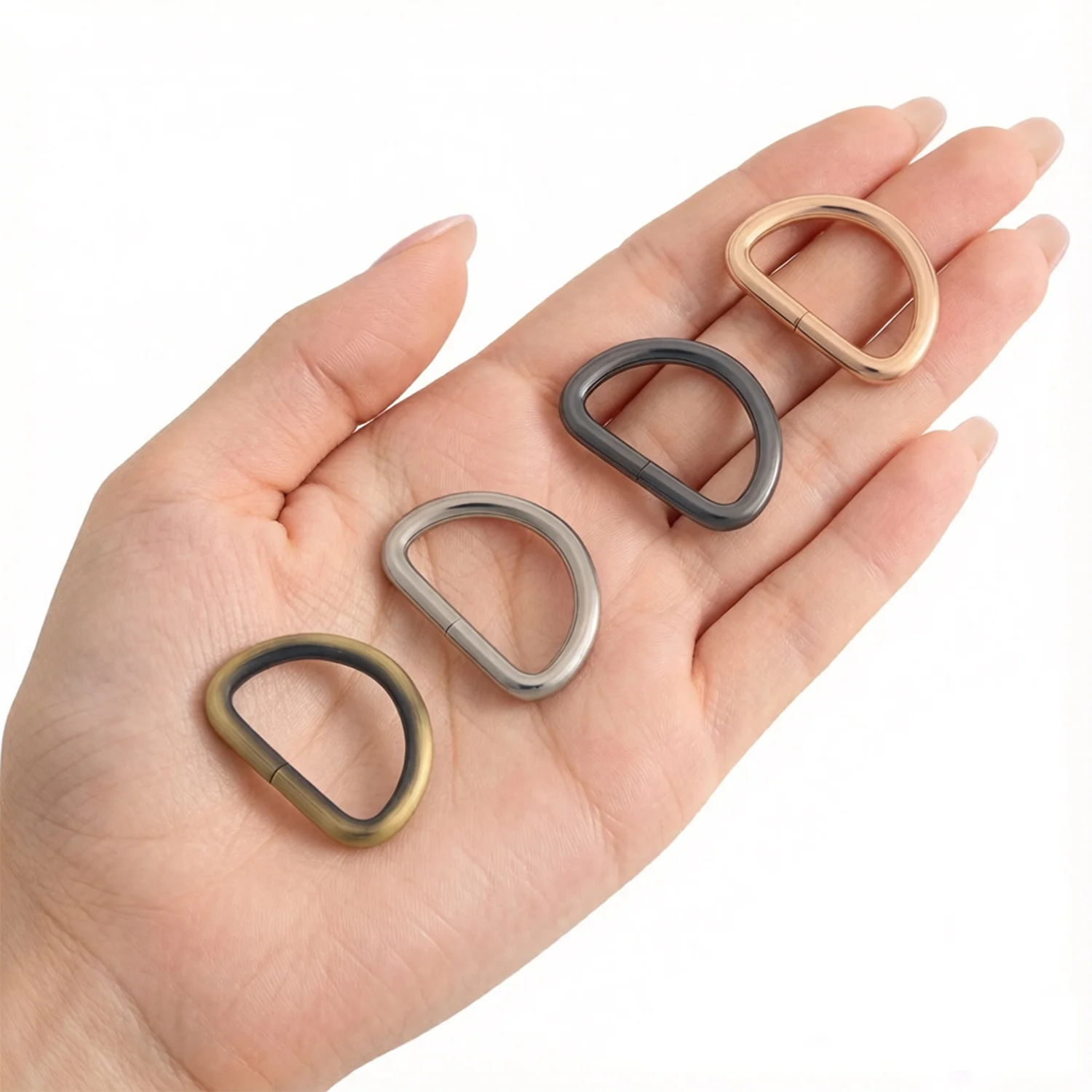 10pcs Metal D Rings D-Shape Buckle Clips Multi-Purpose D-Rings for DIY Purse Making Accessories