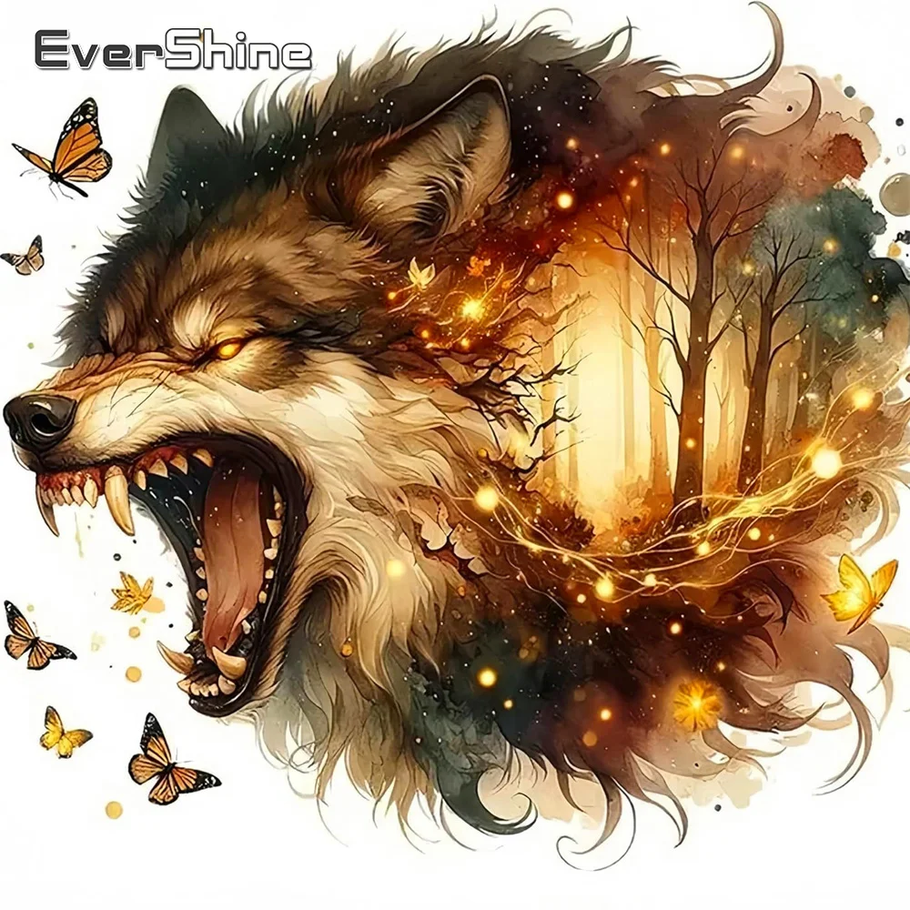 Evershine Vollquadrat Diamant Mosaik Wolf Bastelset Stickerei Tier Neue Kollektion Kreuzstich Gemälde Schmetterling Home Decor