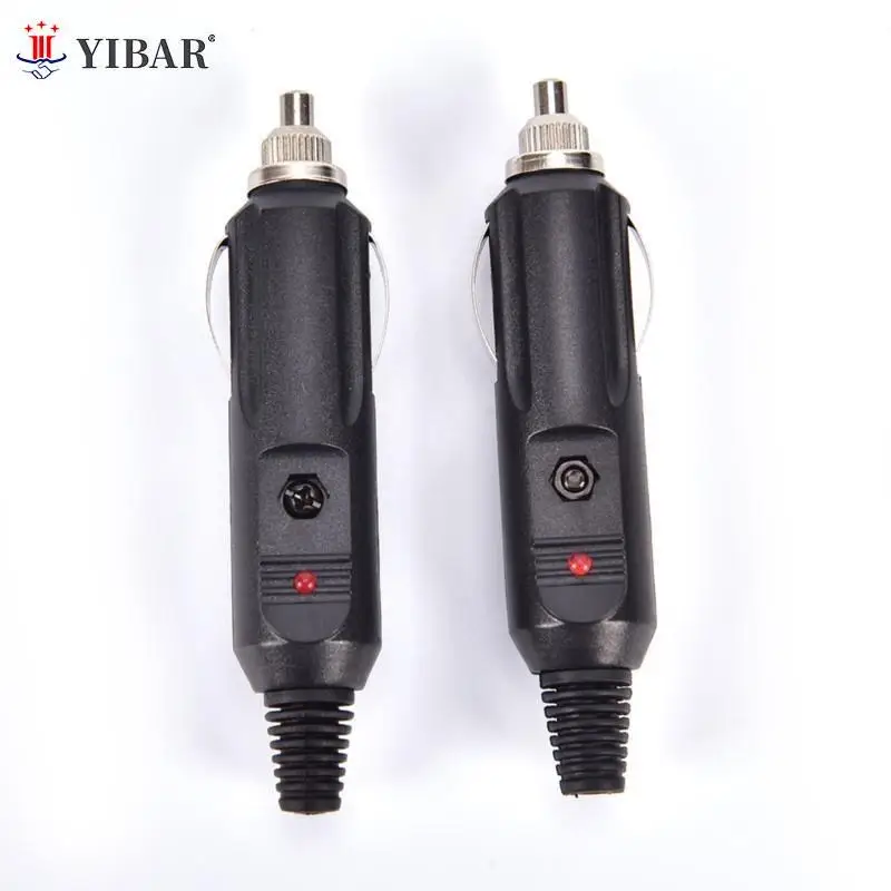 Convenient 2PCS 12V Universal Male Car Cigarette Lighter Socket Plug Connector 15A Fused