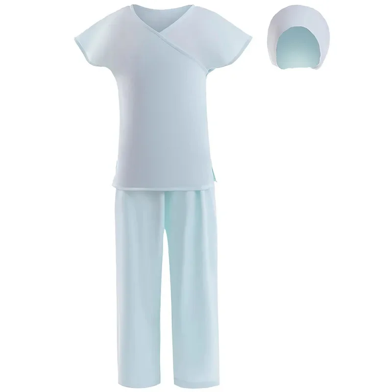 Children's Doctor Nurse Role Simulation Uniform Halloween Cosplay Costumes Short Sleeved Sets Top+Pants+Hat Summer 3 Piece Sets